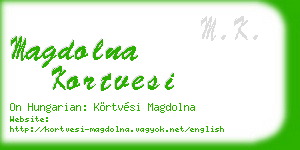 magdolna kortvesi business card